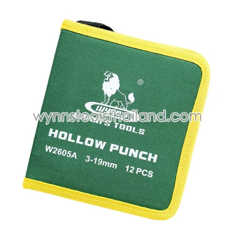 เหล็กตอกเจาะรู เหล็กตอกรู ตุ๊ดตู่ ชุด 12 ตัว hollow punch กระเป๋าใส่
